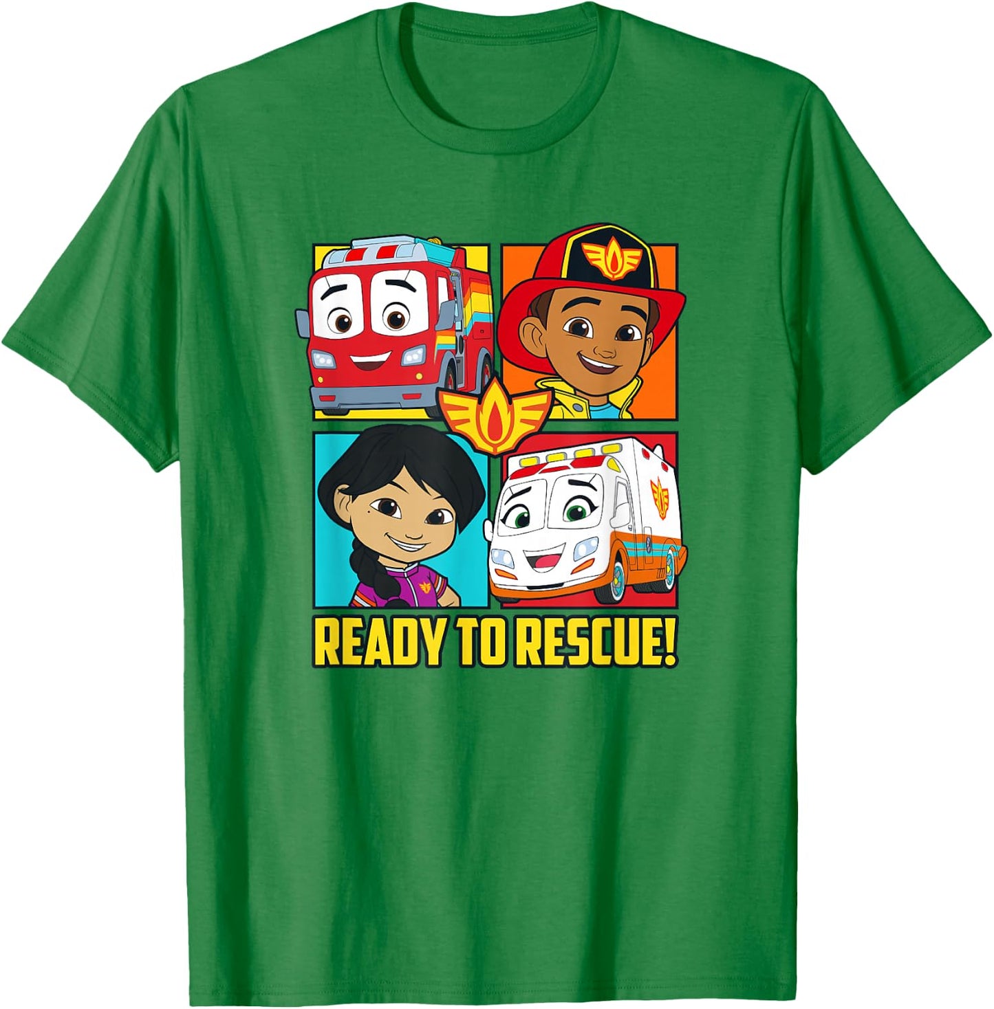 Disney Firebuds Bo & Violet Ready To Rescue Box Up T-Shirt - T-Shirt | Irish Green