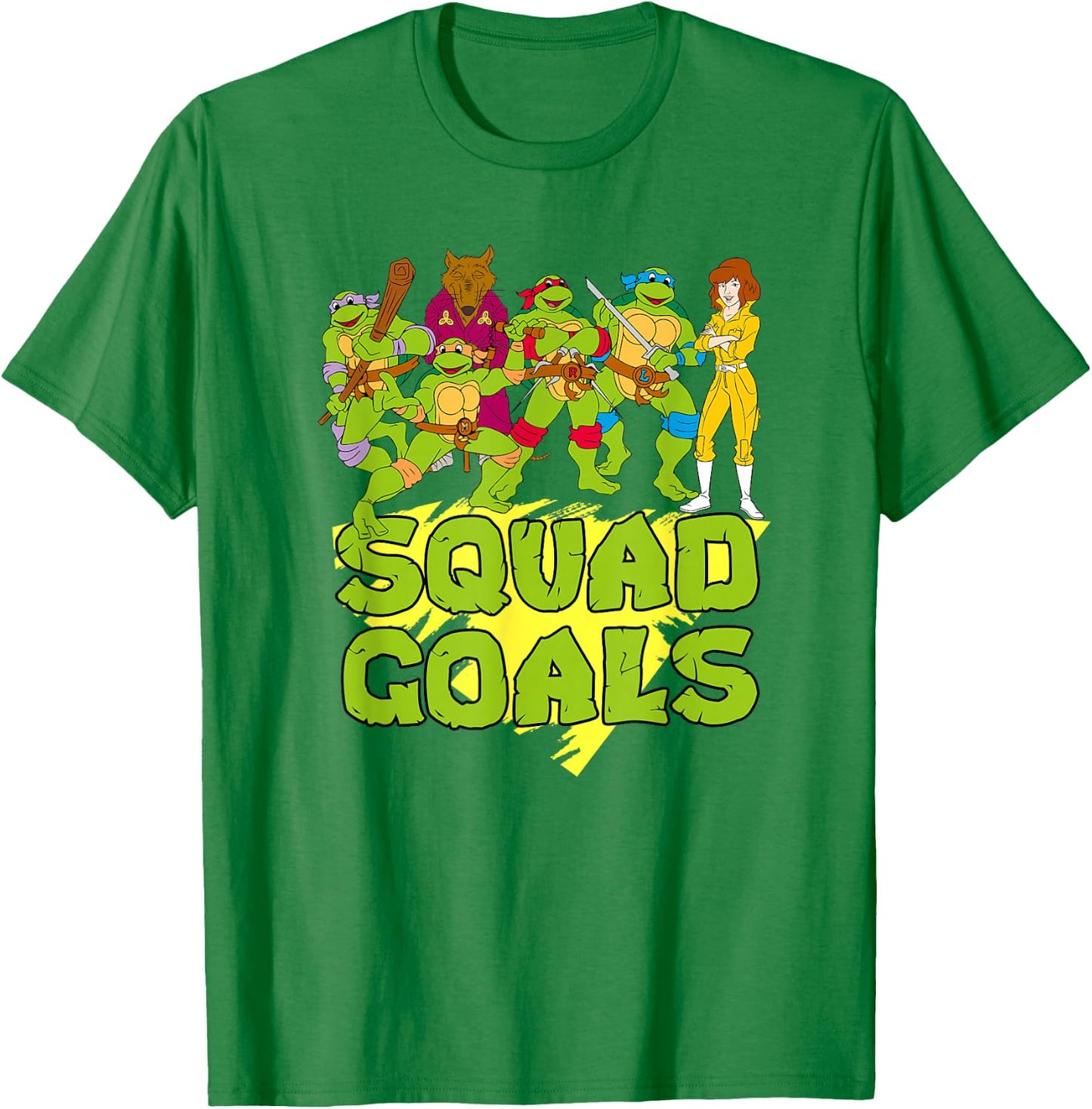 TMNT with Splinter & April - Squad Goals T-Shirt - T-Shirt | Irish Green
