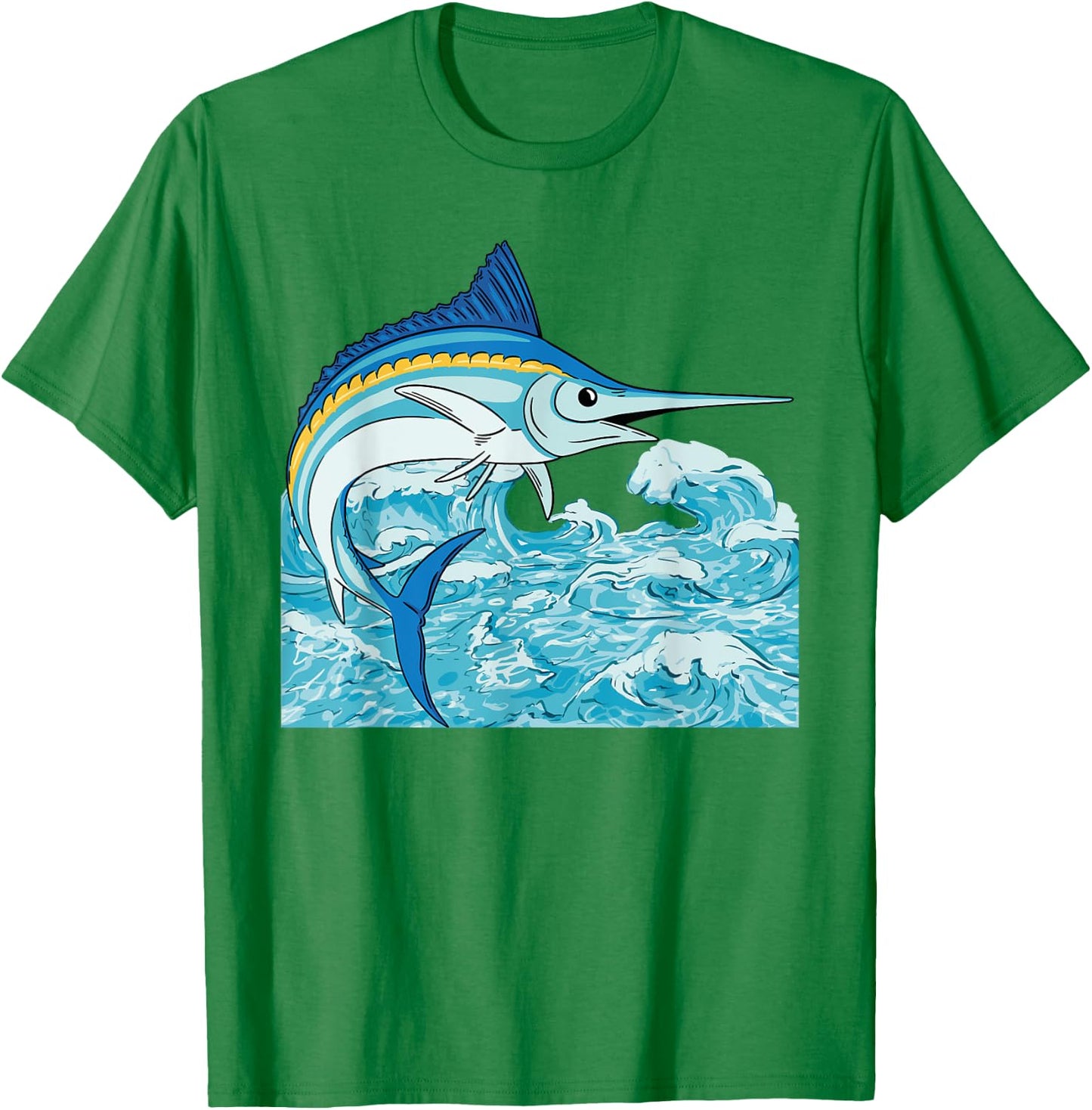 Swordfish Marlin Fish Saltwater Fishing Sea Animal Fisherman T-Shirt - T-Shirt | Irish Green