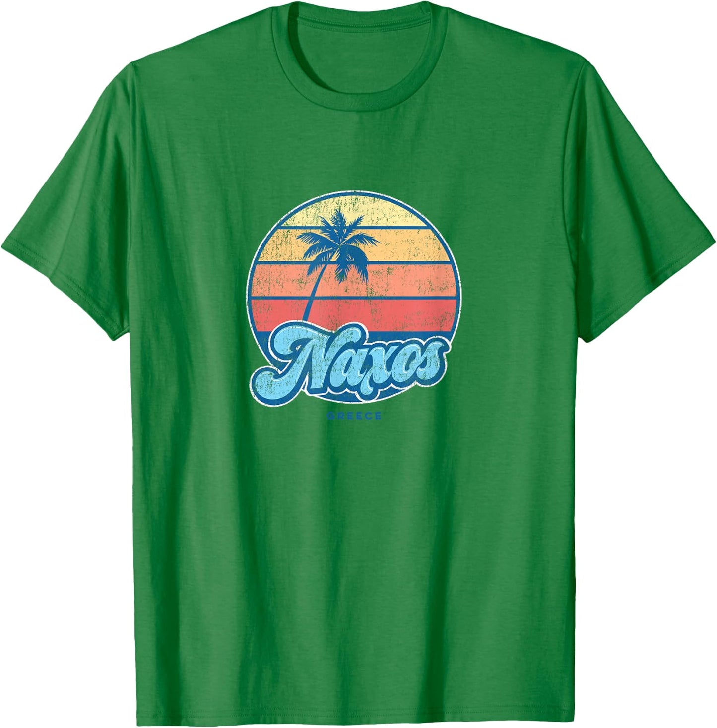 Vintage Naxos Greece Classic 70s Retro Surfer T-Shirt - T-Shirt | Irish Green