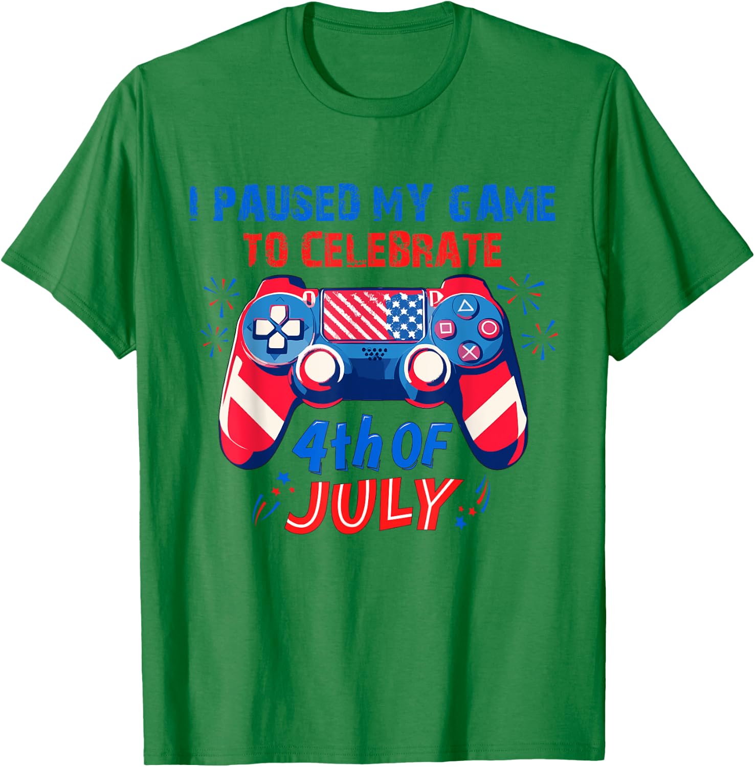 Gamer 4th Of July American Flag Gaming Lover Boys Girls Teen T-Shirt - T-Shirt | Irish Green