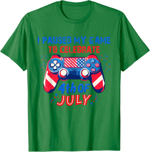 Gamer 4th Of July American Flag Gaming Lover Boys Girls Teen T-Shirt - T-Shirt | Irish Green