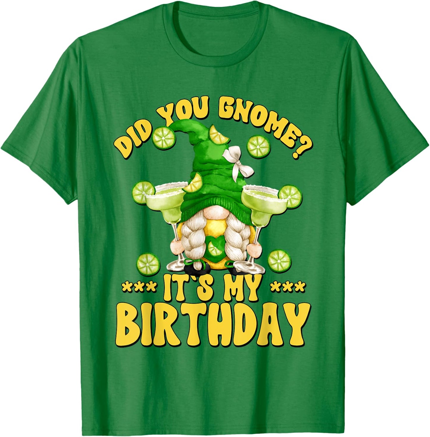 Drinking Margarita Birthday Party Gnome For Vacation Ladies T-Shirt - T-Shirt | Irish Green