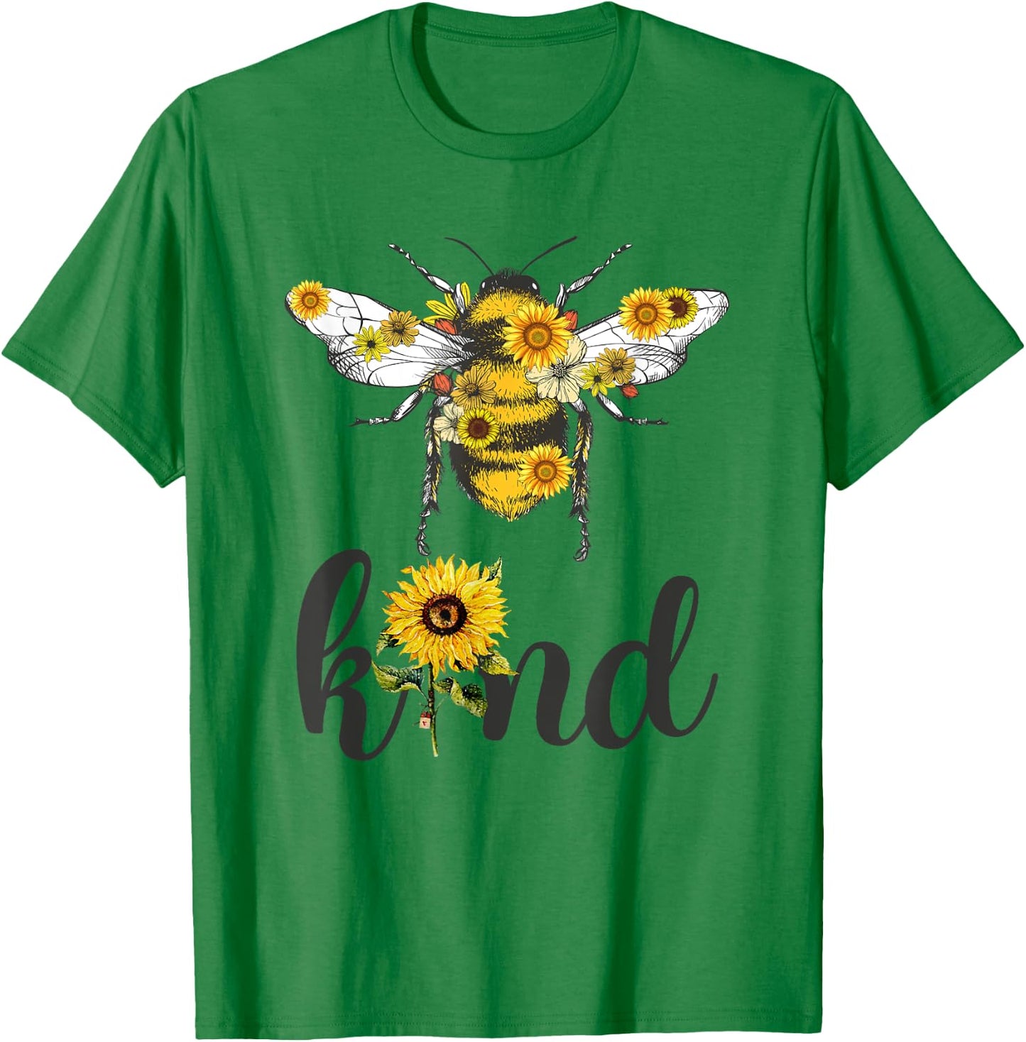 Cool Bee Kind Flower Funny Bumble Bee Women Girls T-Shirt - T-Shirt | Irish Green