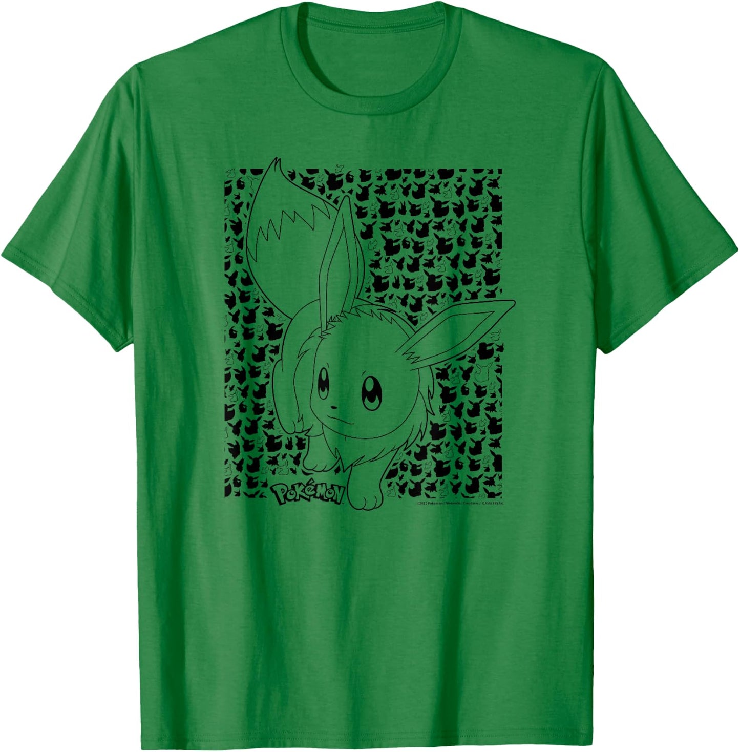Pokémon - Eevee Pattern T-Shirt - T-Shirt | Irish Green