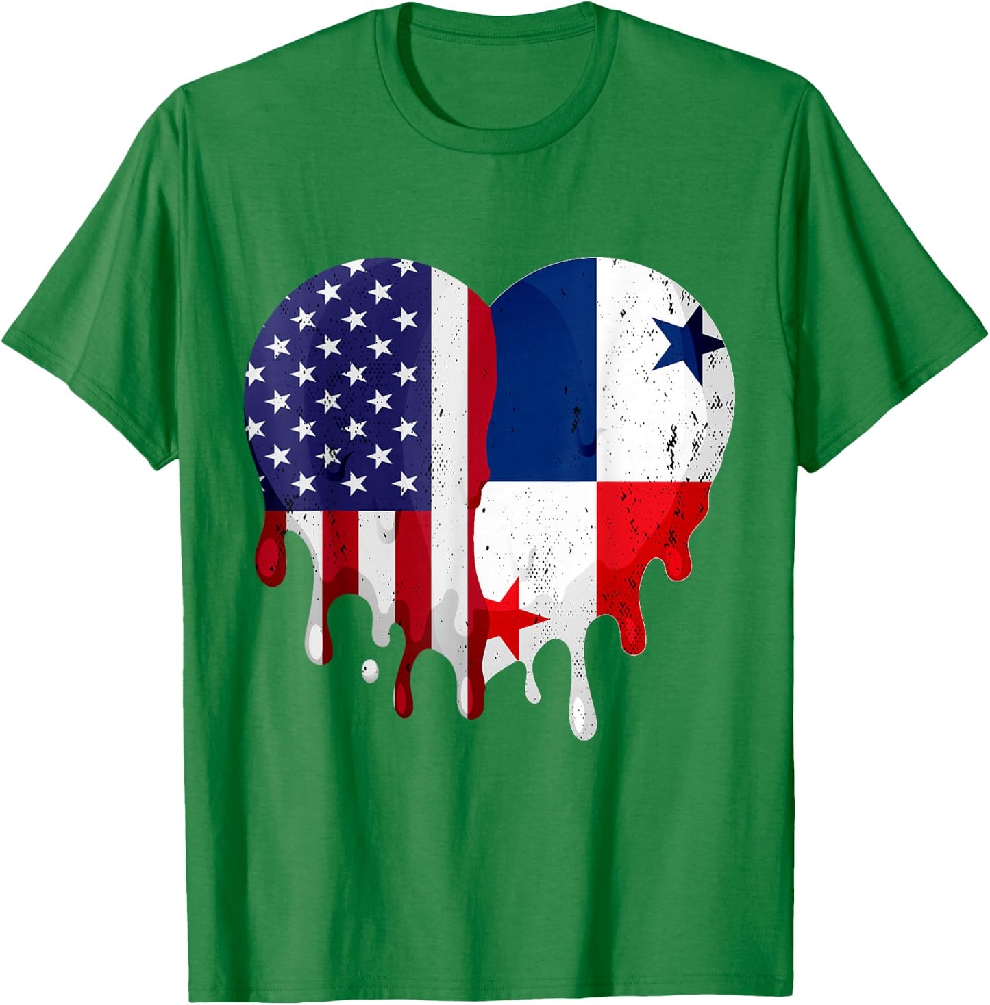 American Panamanian Hispanic Heritage Month Panama Heart T-Shirt - T-Shirt | Irish Green
