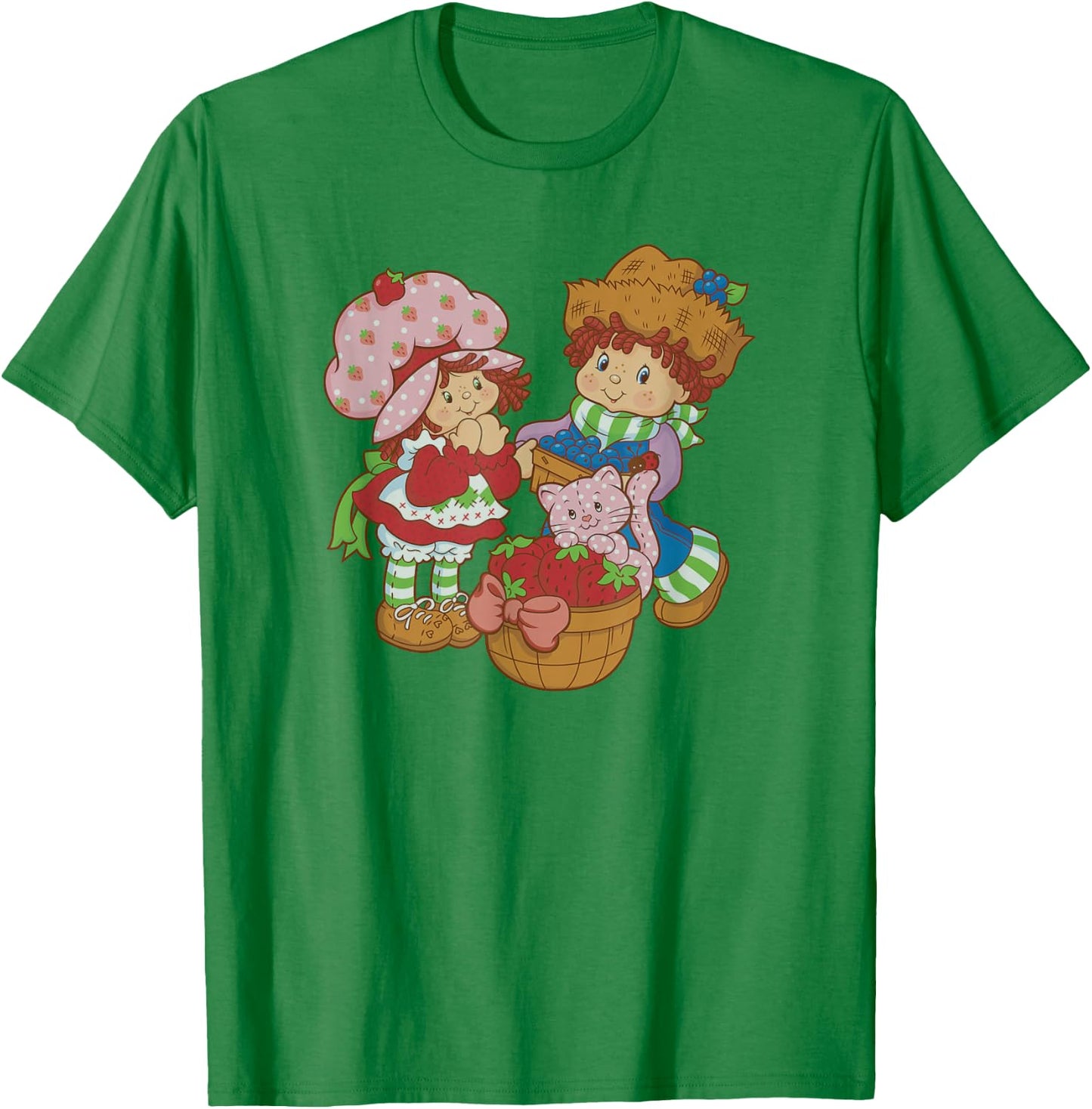 Strawberry Shortcake Huckleberry Berry Basket T-Shirt - T-Shirt | Irish Green