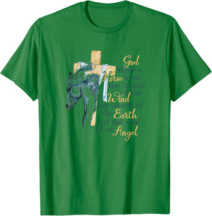 God Made Horse From The Breath Of The Wind Christian Faith T-Shirt - T-Shirt | Irish Green