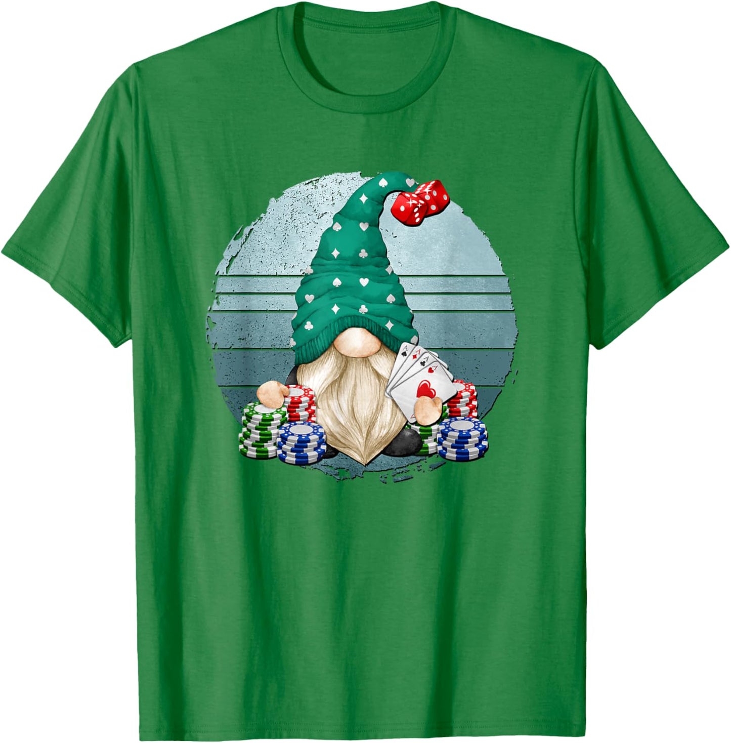 Funny Casino Gnome Las Vegas Trip Vintage Graphic T-Shirt - T-Shirt | Irish Green