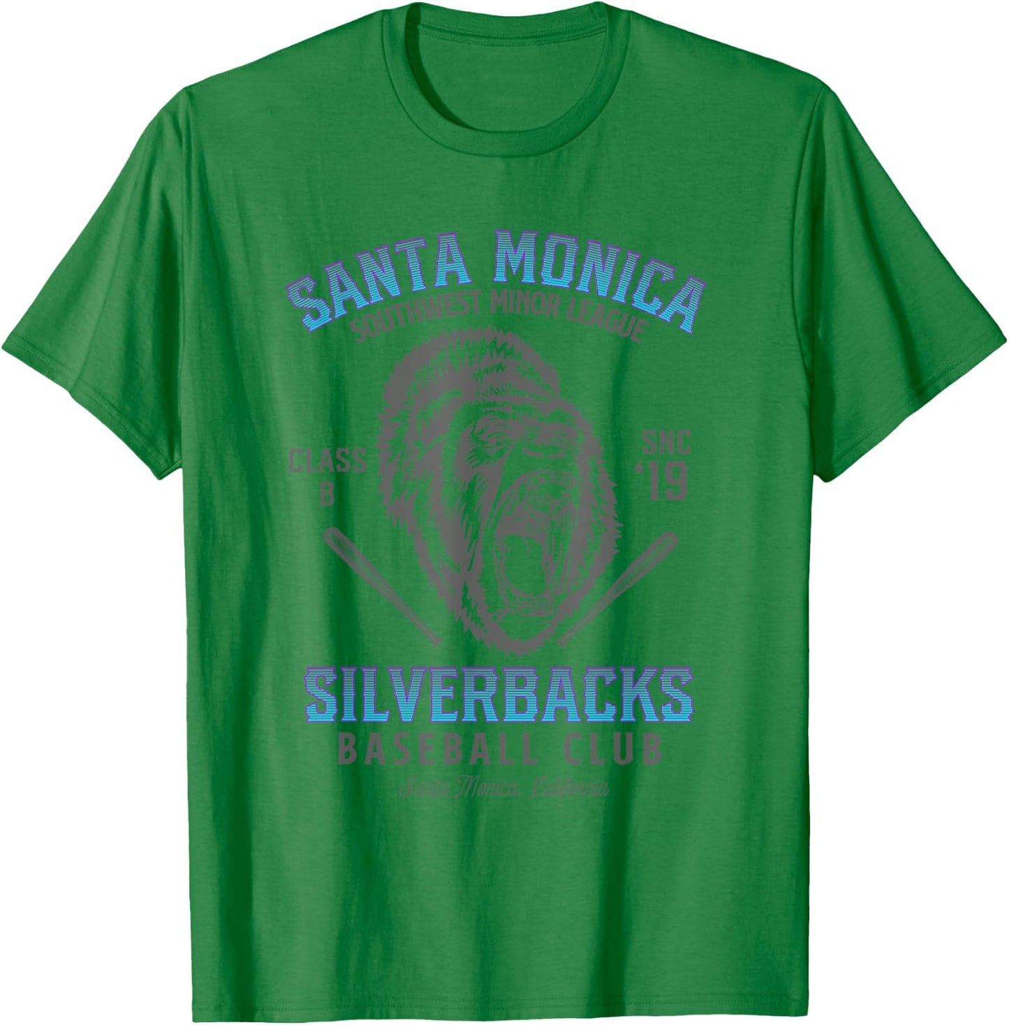 Santa Monica Silverbacks Minor League Retro Baseball Team T-Shirt - T-Shirt | Irish Green