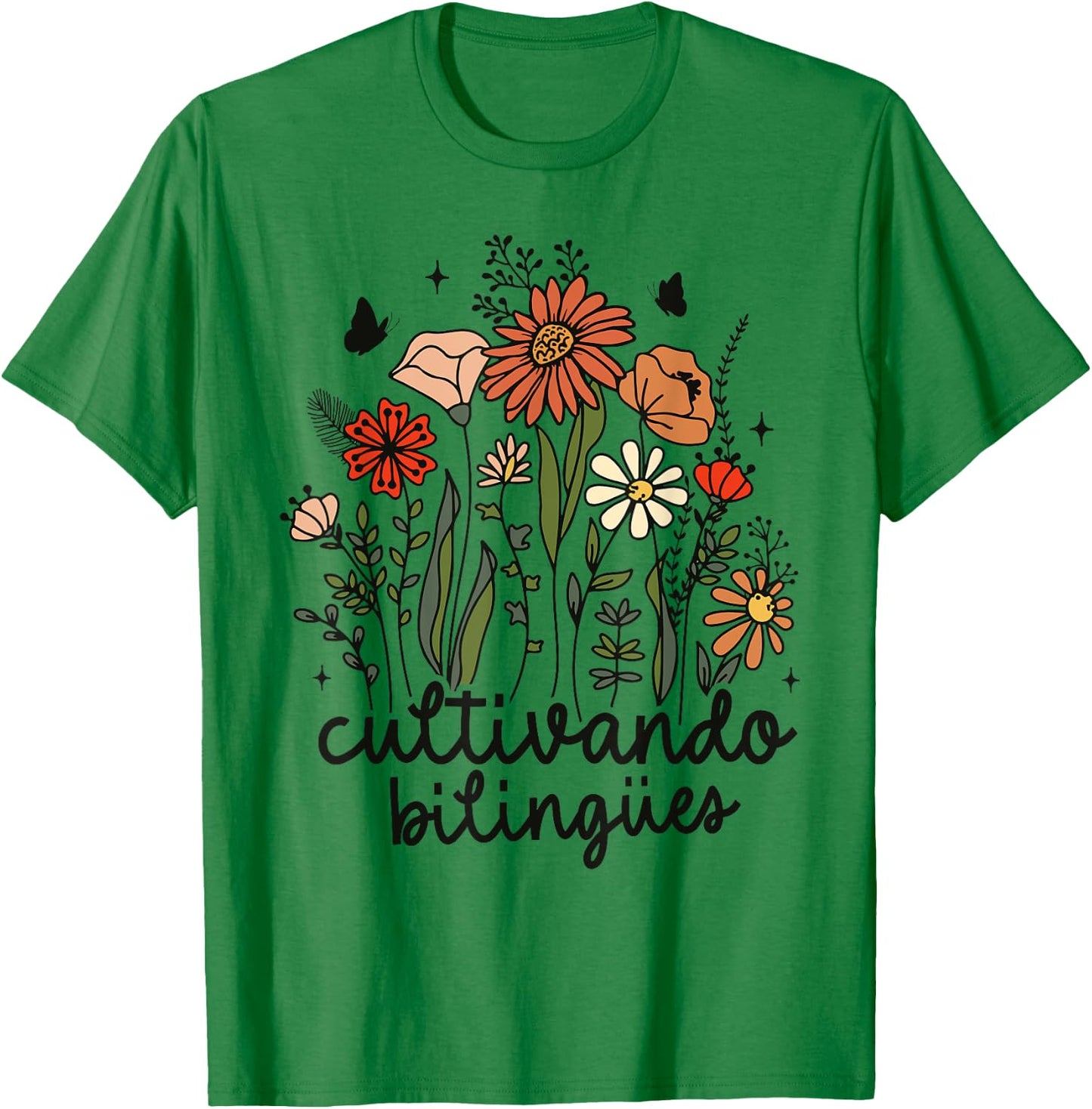Cultivando Bilingues Dual Language Crew Bilingual Teacher Men Women Girls Kids T-Shirt - T-Shirt | Irish Green
