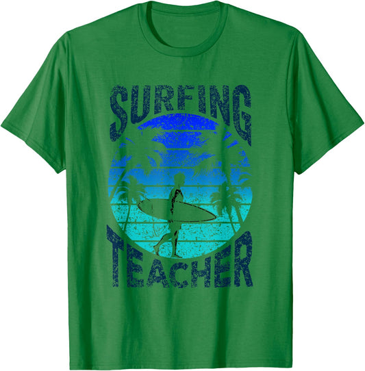 Surfing Teacher Surf Surfer Surfboard T-Shirt - T-Shirt | Irish Green