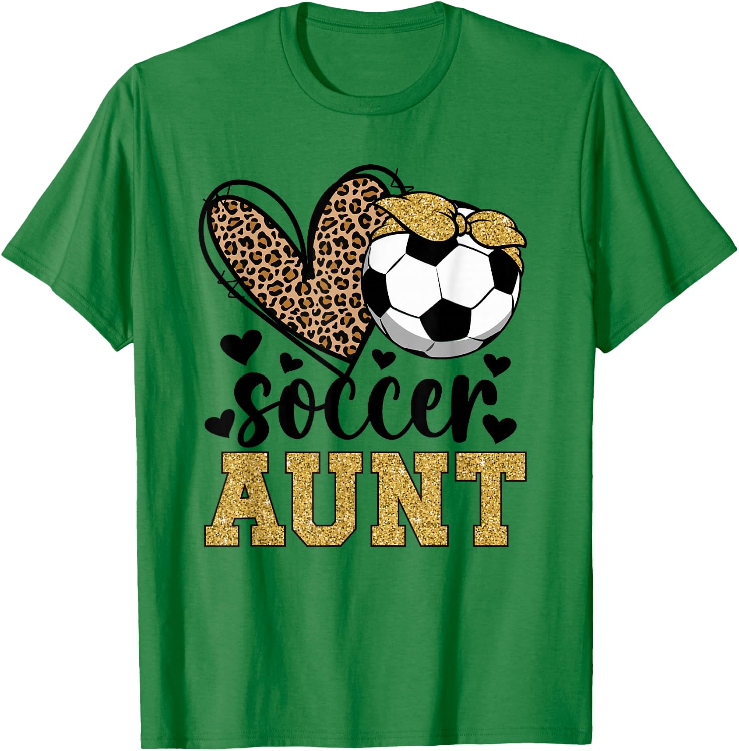 Soccer Aunt Heart Soccer Auntie Of A Soccer Player Aunt T-Shirt - T-Shirt | Irish Green