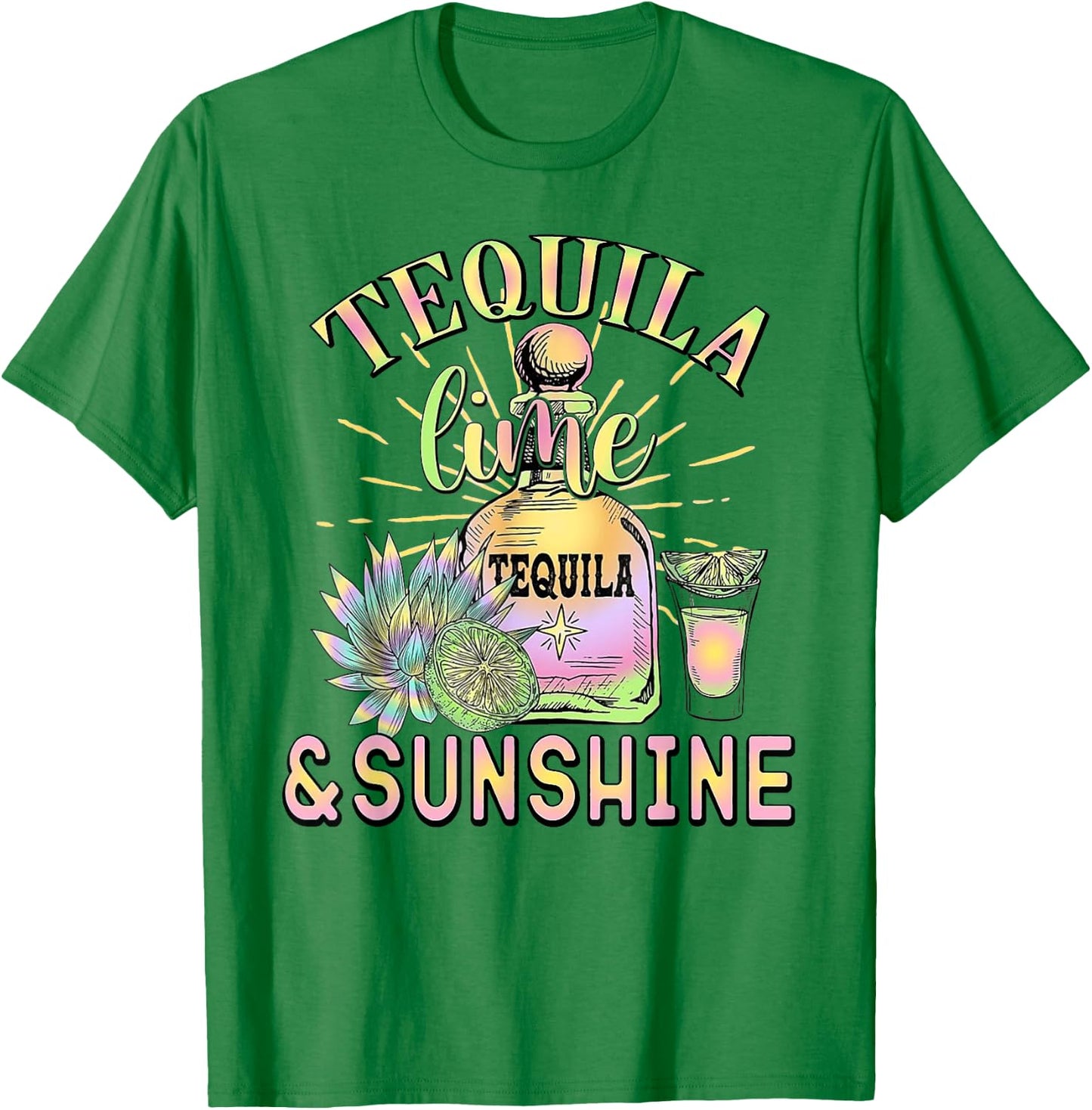 Tequila Lime And Sunshine Funny Beach Summer Vacation Travel Women T-Shirt - T-Shirt | Irish Green