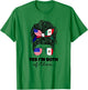 Half Mexican and American Mexico America USA Flag Girl Women T-Shirt - T-Shirt | Irish Green