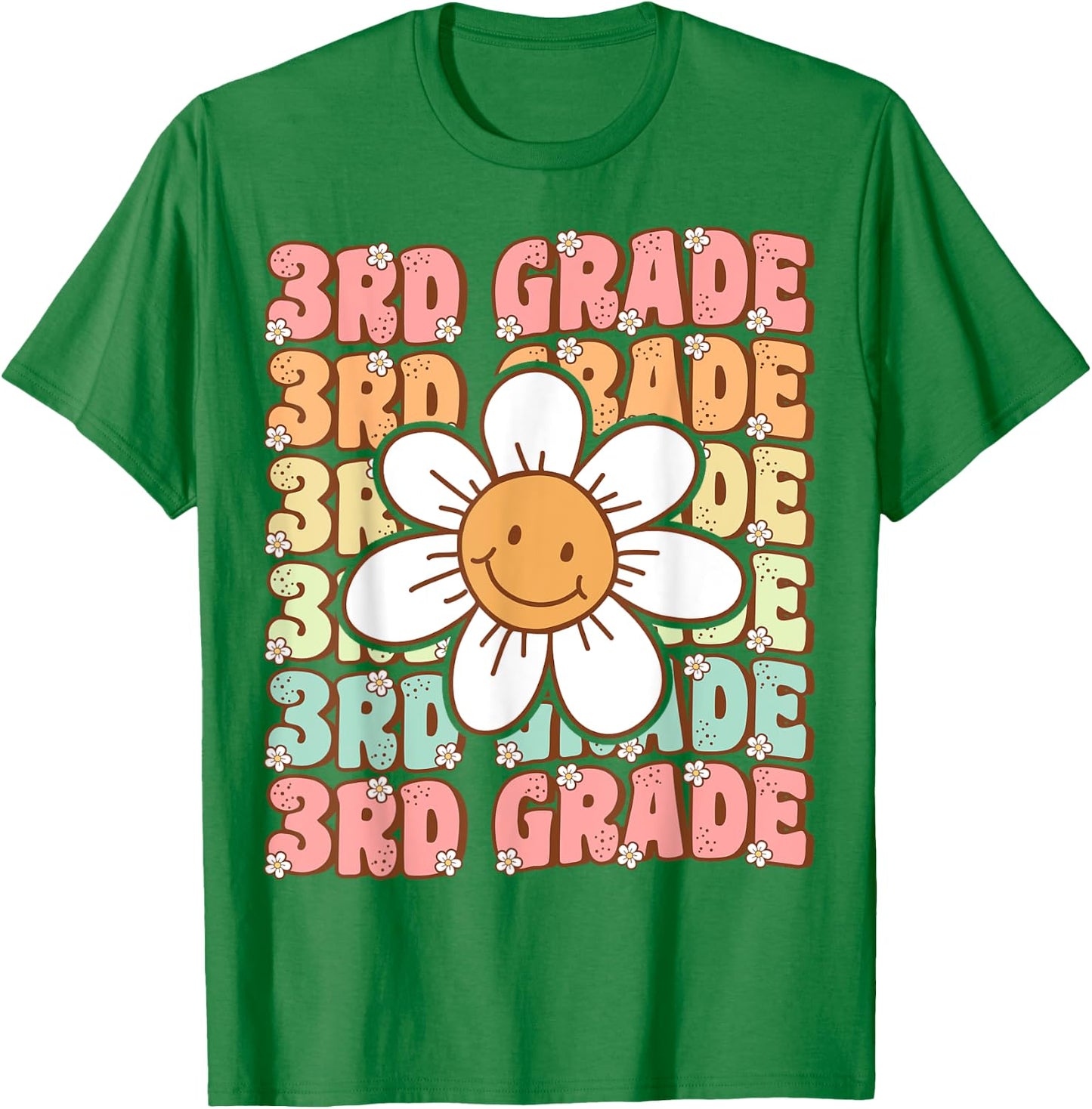 Groovy 3rd Grade Back to School First Day of Third Grade T-Shirt - T-Shirt | Irish Green