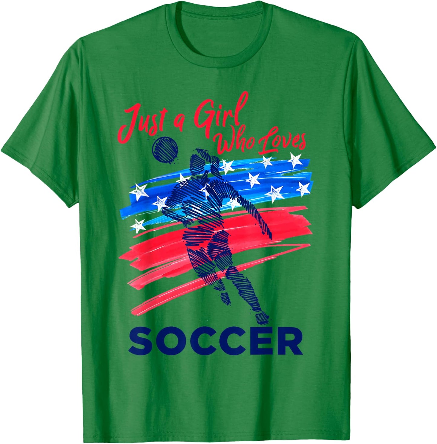 Just a Girl Who Loves Soccer Kids Girl Teen Football T-Shirt - T-Shirt | Irish Green