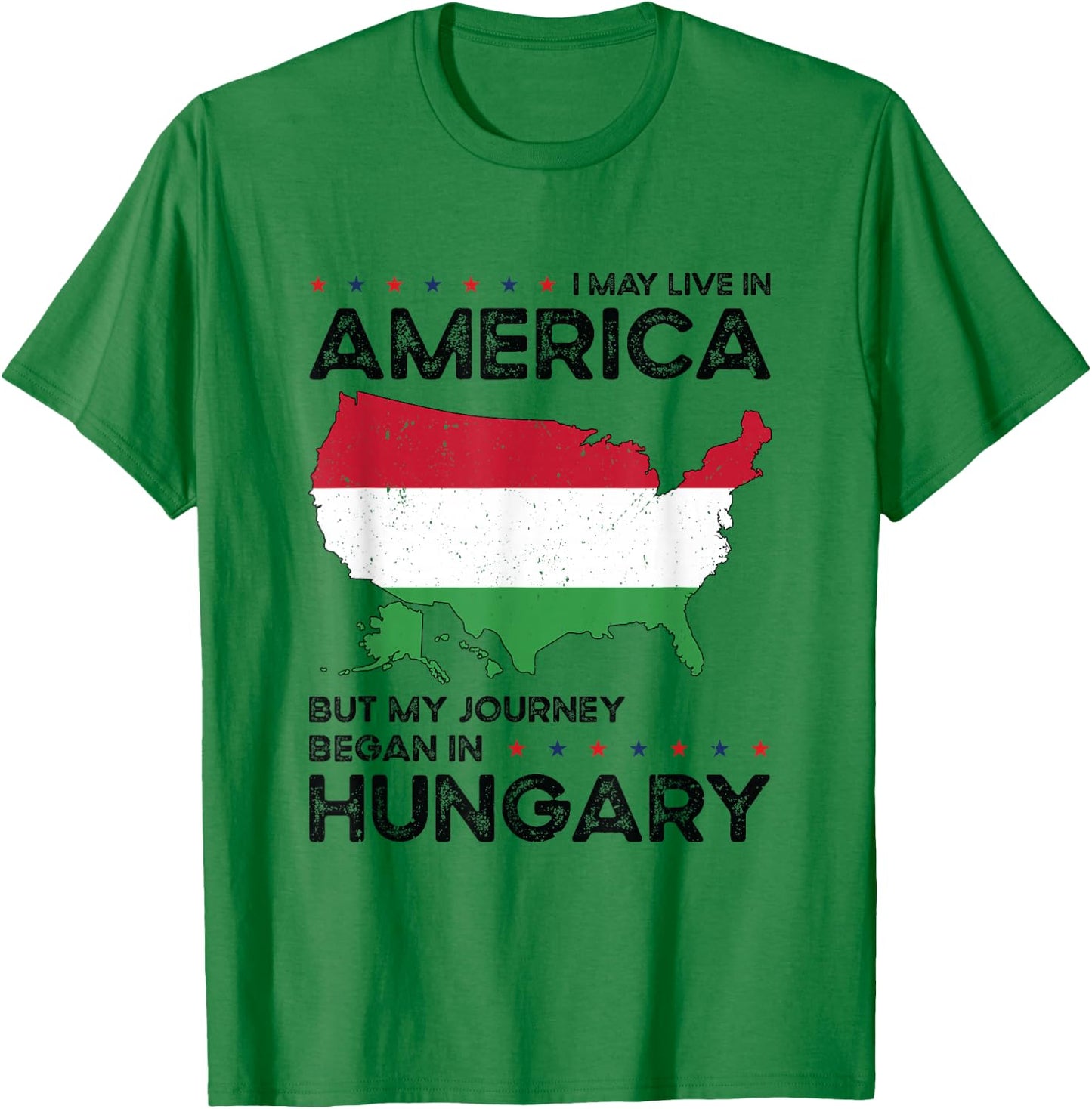 Hungarian American Patriot USA Grown Hungary US Flag T-Shirt - T-Shirt | Irish Green