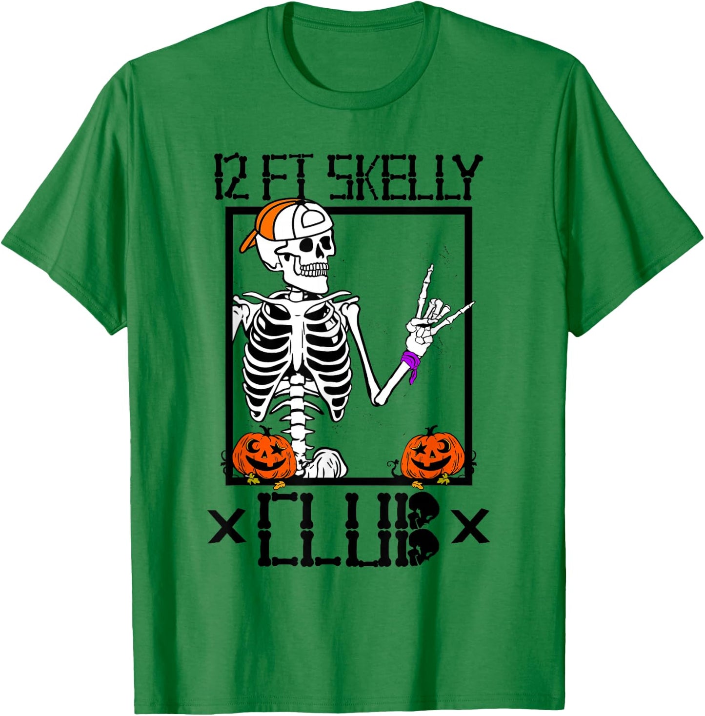 12 FT Skelly Club - Halloween 12 Foot Skeleton T-Shirt - T-Shirt | Irish Green