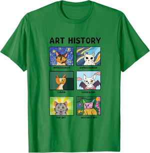 Art History Cats Fine Arts Cat for Art Collector T-Shirt - T-Shirt | Irish Green