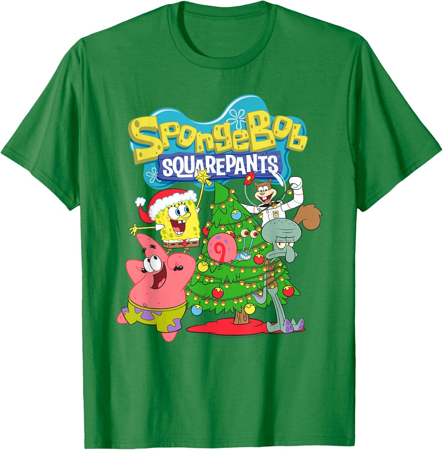 SpongeBob SquarePants Christmas Tree T-Shirt - T-Shirt | Irish Green