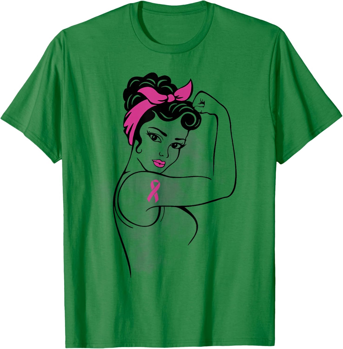 Fight Like a Hero Breast Cancer Awareness Hope Pink Ribbon T-Shirt - T-Shirt | Irish Green