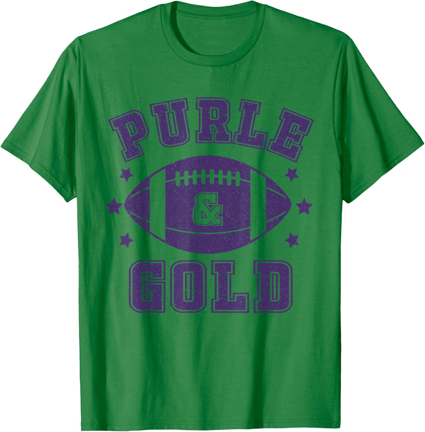 On Gameday Football We Wear Purple and Gold School Spirit T-Shirt - T-Shirt | Irish Green