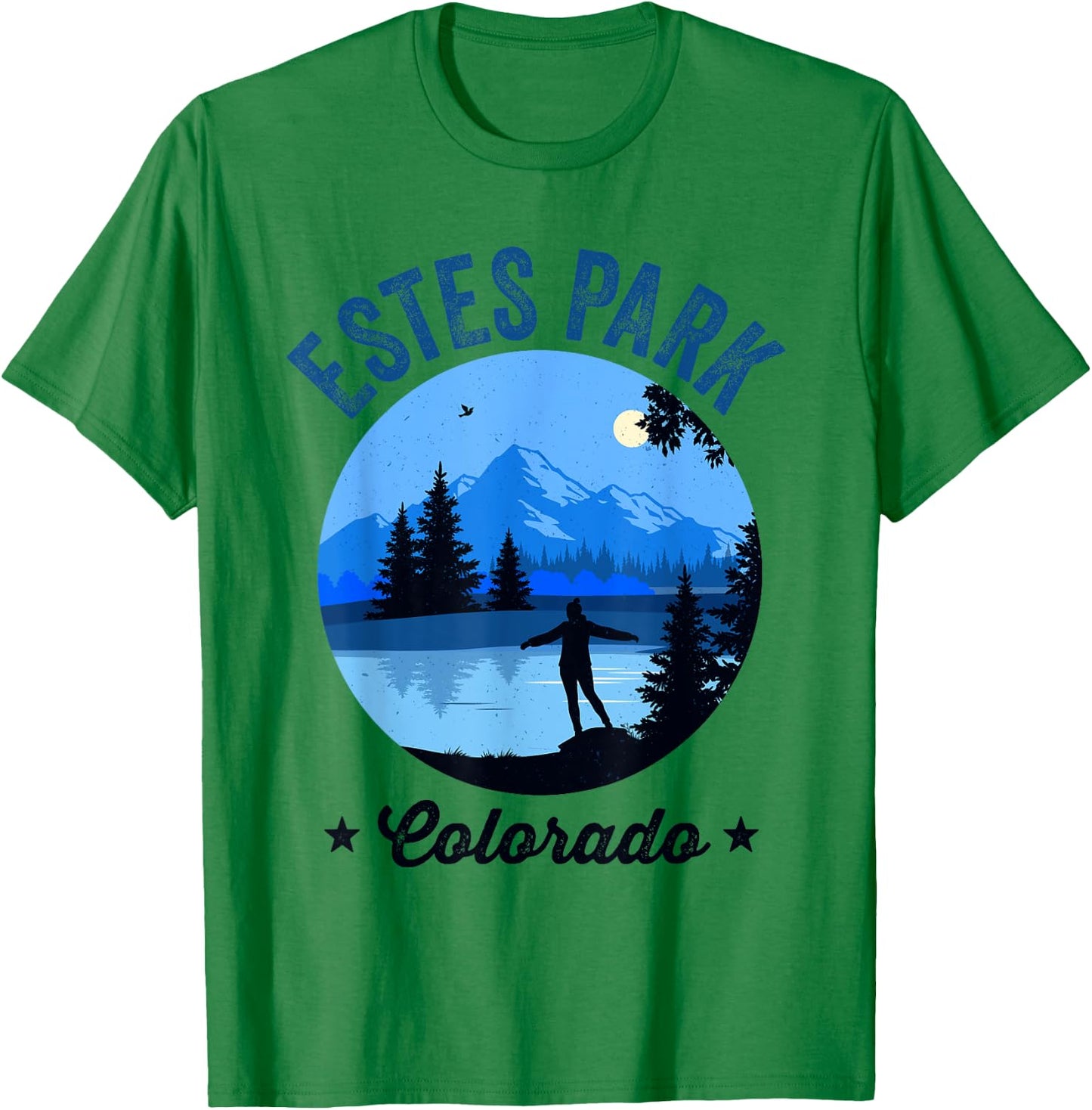 Estes Park Retro Vintage Lake Estes Park Colorado T-Shirt - T-Shirt | Irish Green