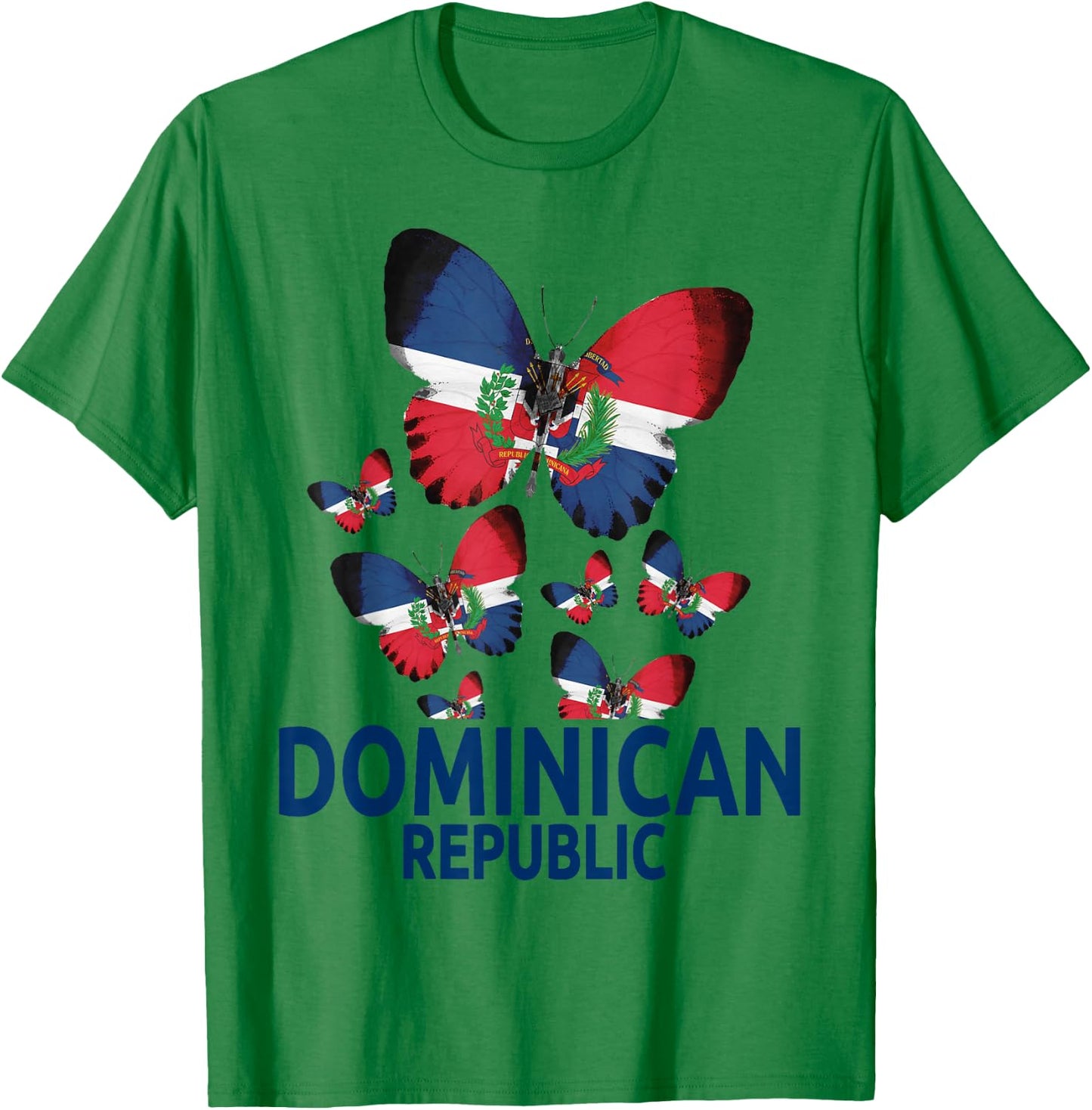Republica Dominicana Butterfly & Dominican Flag T-Shirt - T-Shirt | Irish Green