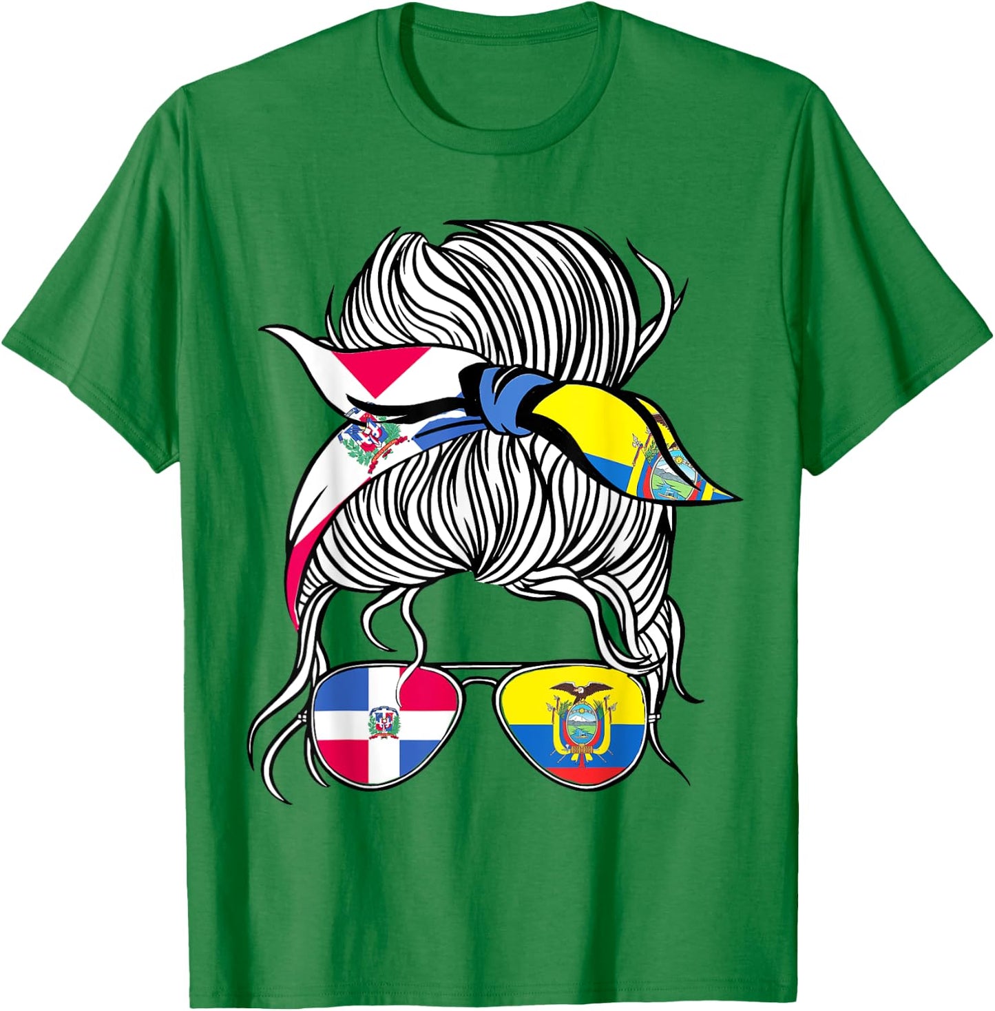 Dominican Republic Flag Ecuador Grown Women Girl Country T-Shirt - T-Shirt | Irish Green