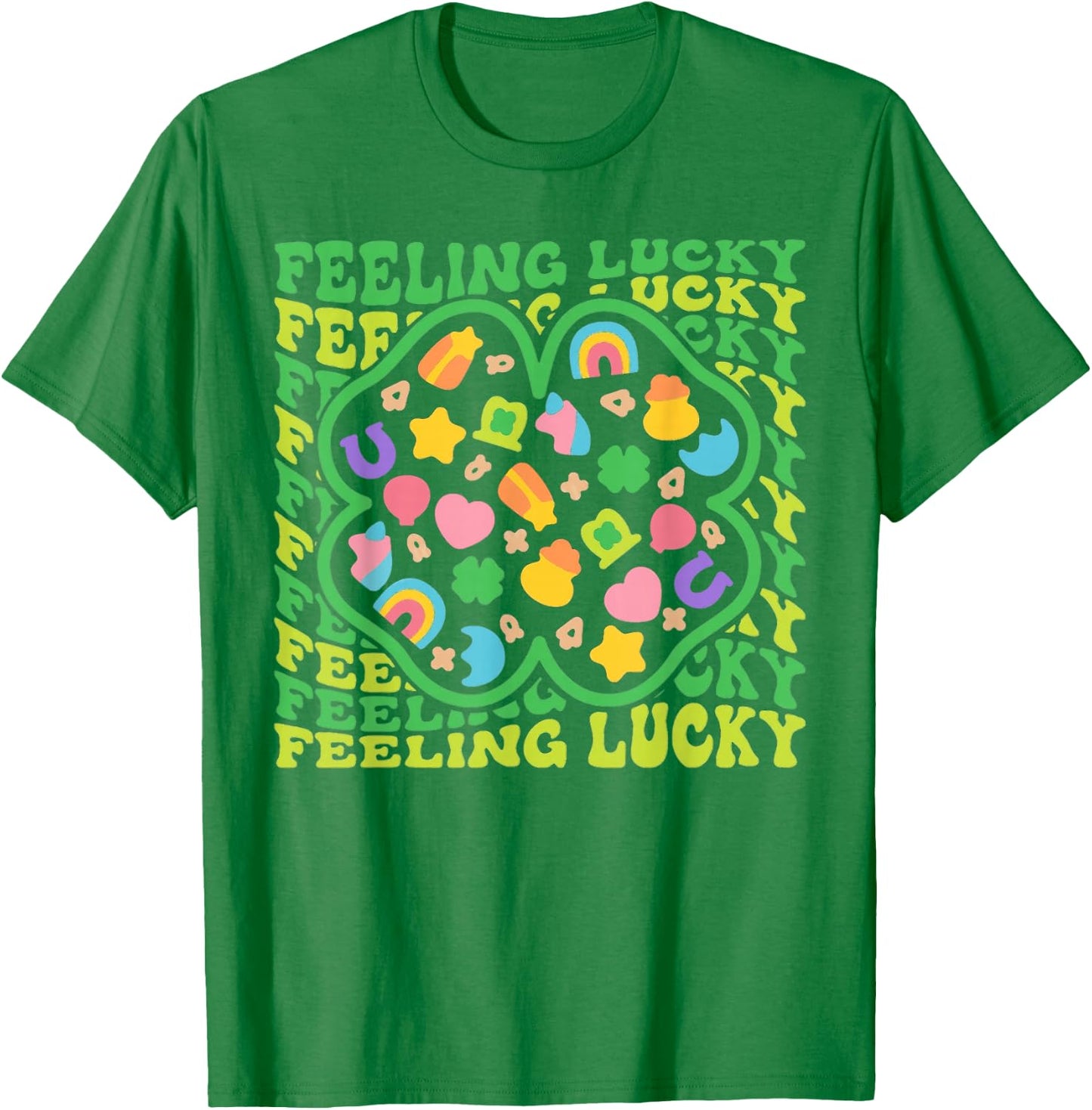 Feeling Lucky Charms St. Patrick's Day Irish Shamrock Clover T-Shirt - T-Shirt | Irish Green