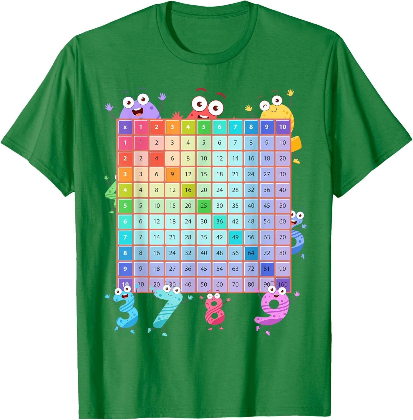Maths Fancy Dress Idea For Kids & Kids Multiplication Square T-Shirt - T-Shirt | Irish Green