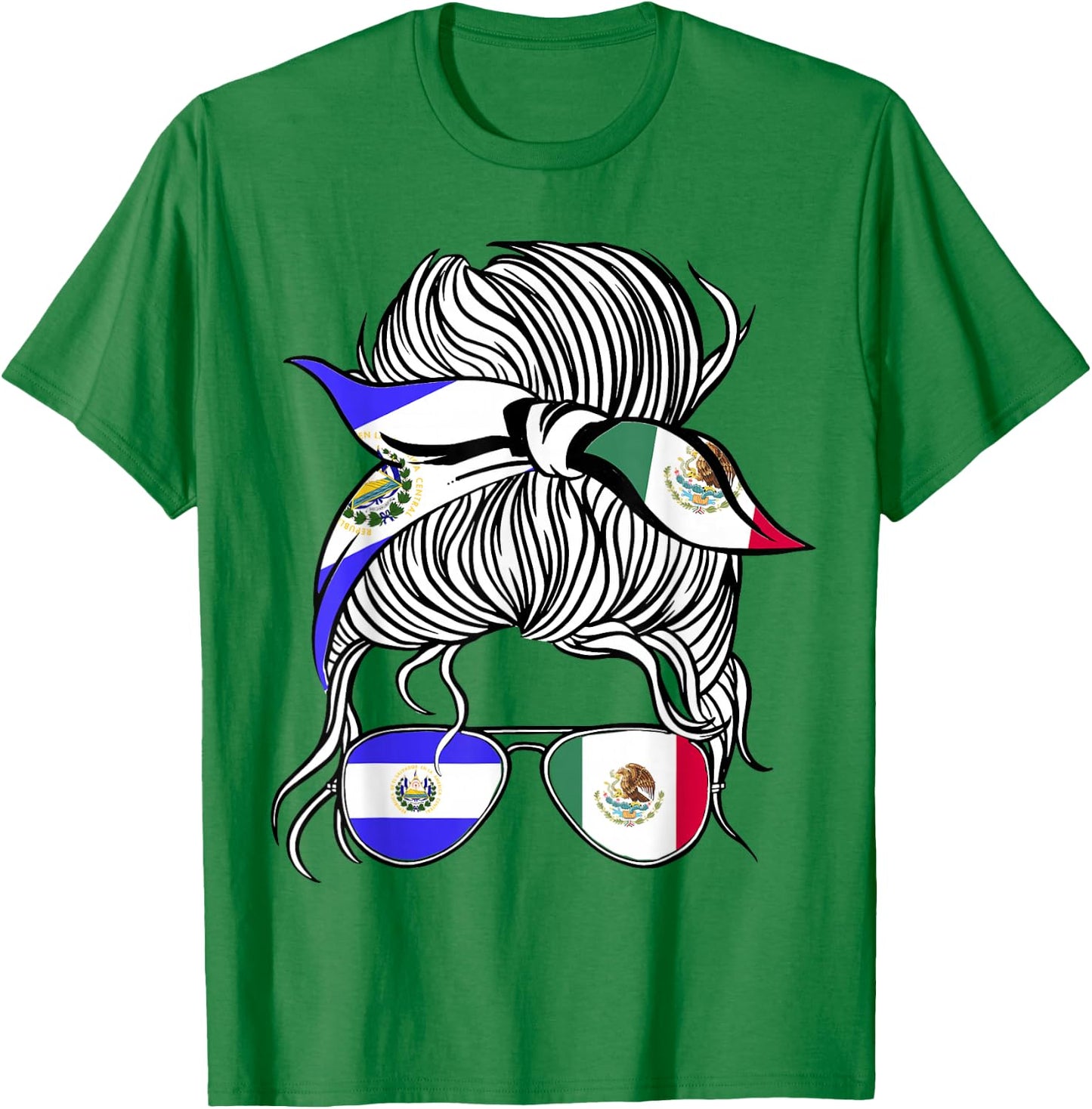 El Salvador Flag Mexico Grown Women Girl Country T-Shirt - T-Shirt | Irish Green