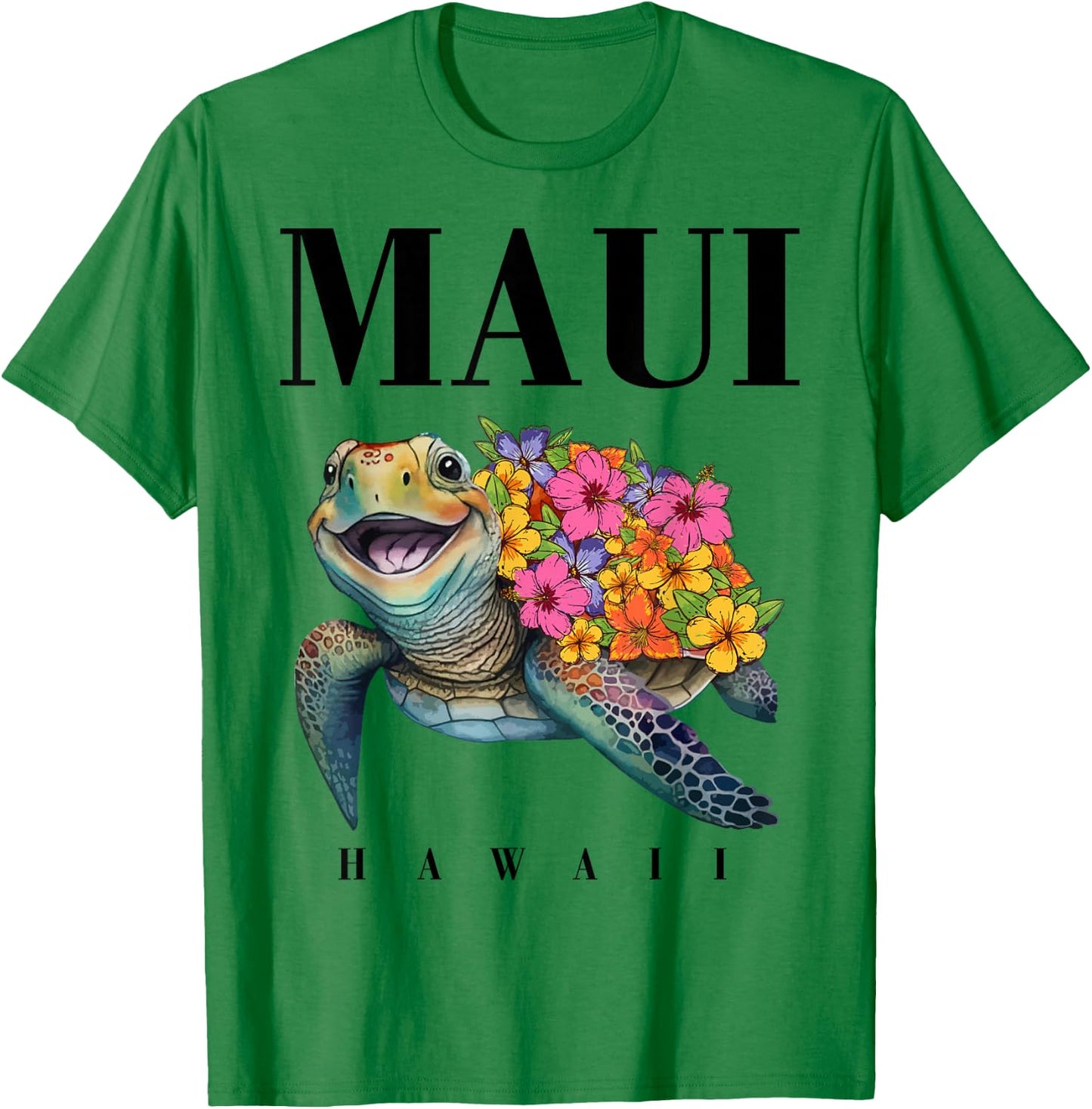Maui Hawaii T Shirt Girl Women Kids Sea Turtle Hawaiian T-Shirt - T-Shirt | Irish Green