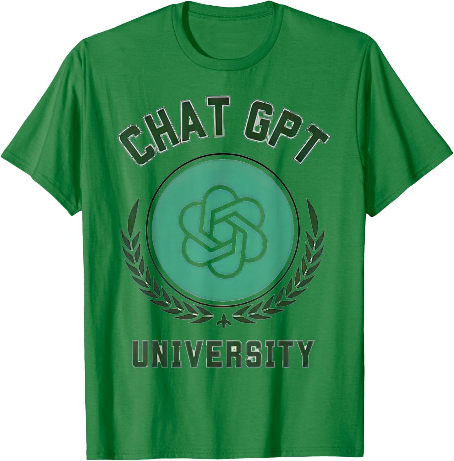 University of Chat Gpt T-Shirt - T-Shirt | Irish Green
