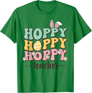 Easter Teacher Bunny Happy Easter Egg Retro Teacher Women T-Shirt - T-Shirt | Irish Green