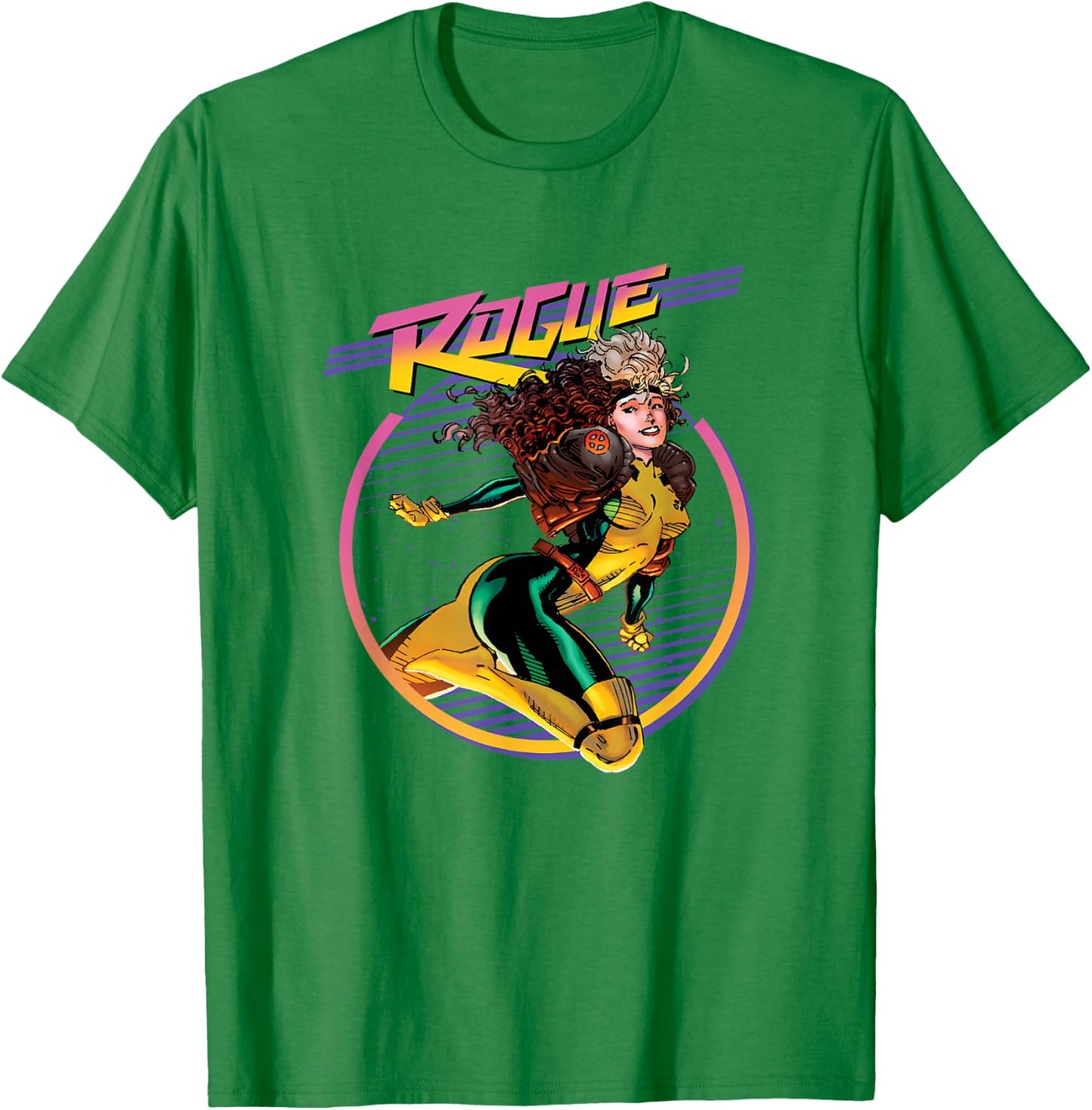 Marvel X-Men Rogue Sassy Neon Solo Portrait T-Shirt - T-Shirt | Irish Green