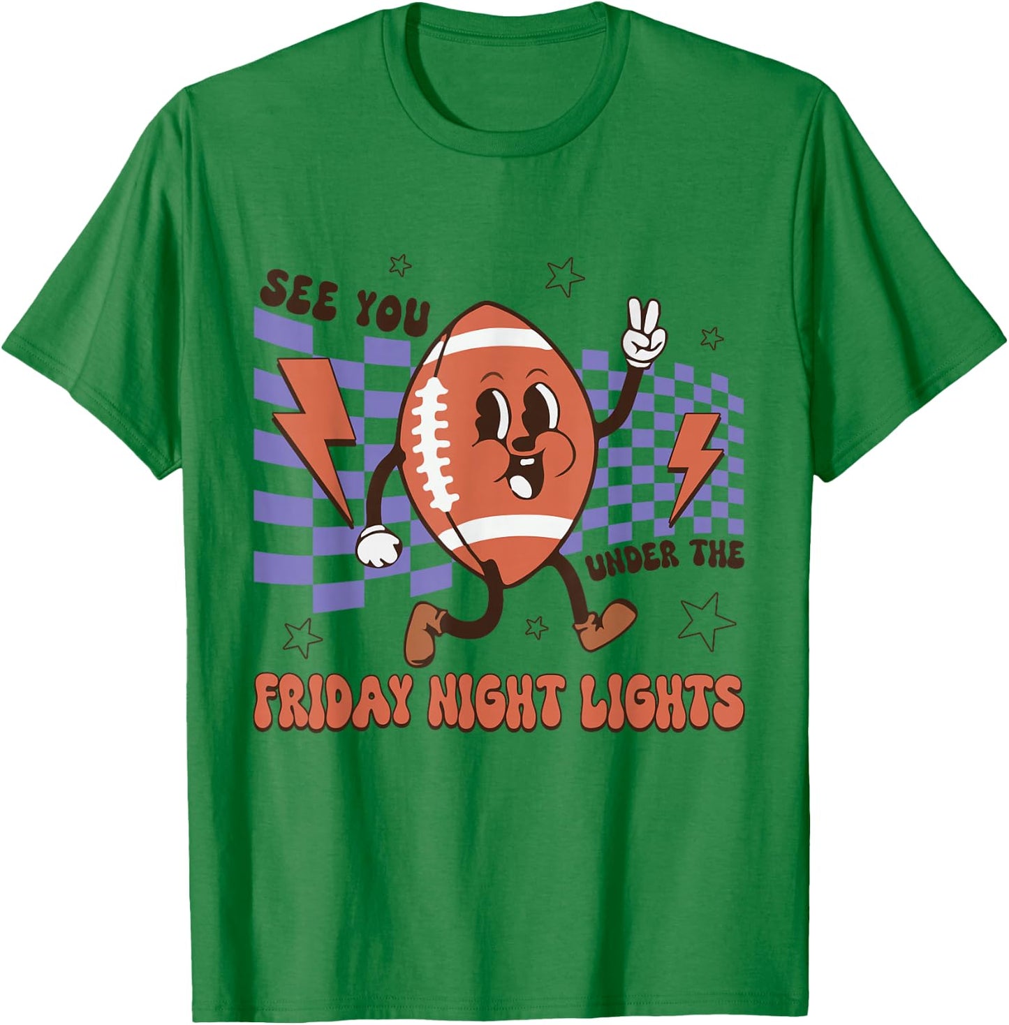 Football Character See You Under The Friday Night Lights T-Shirt - T-Shirt | Irish Green