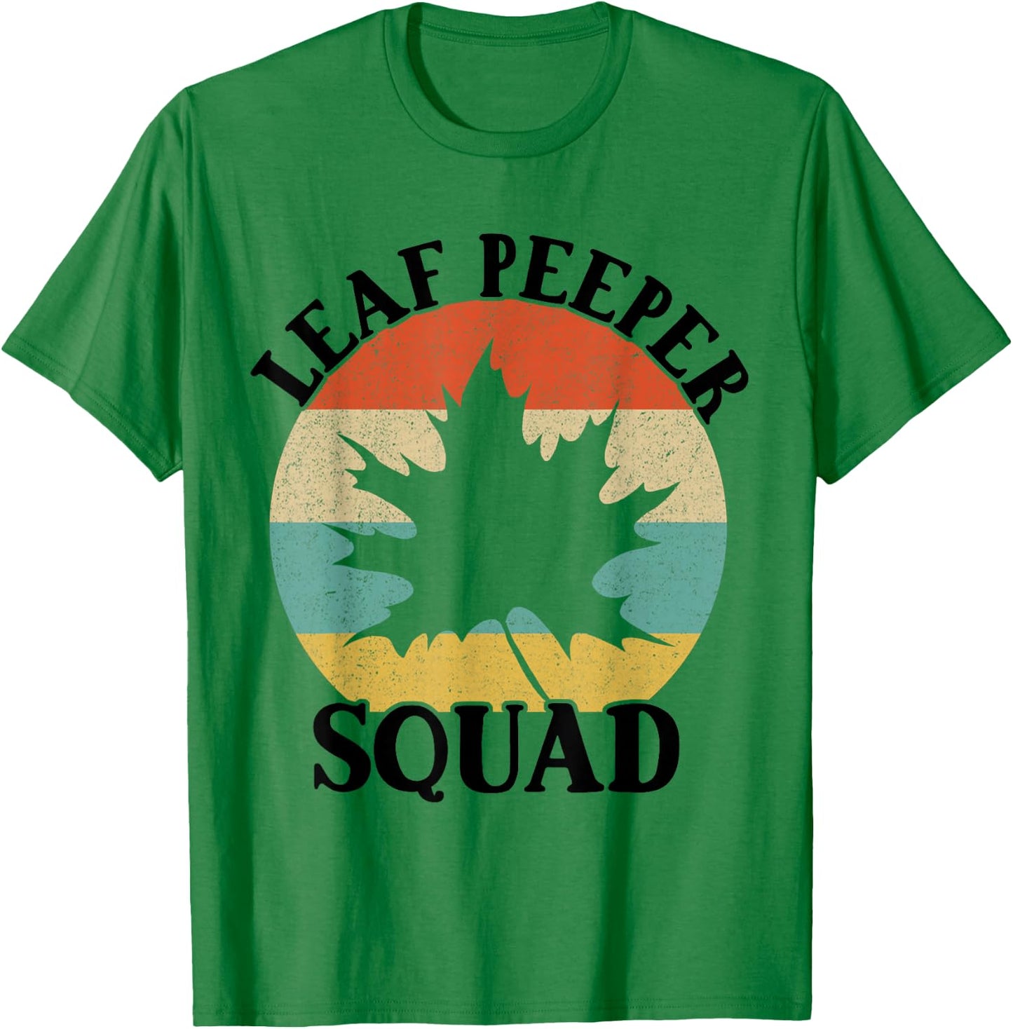 Leaf Peeper Squad Retro Autumn Peeping Fall Season Leaves T-Shirt - T-Shirt | Irish Green