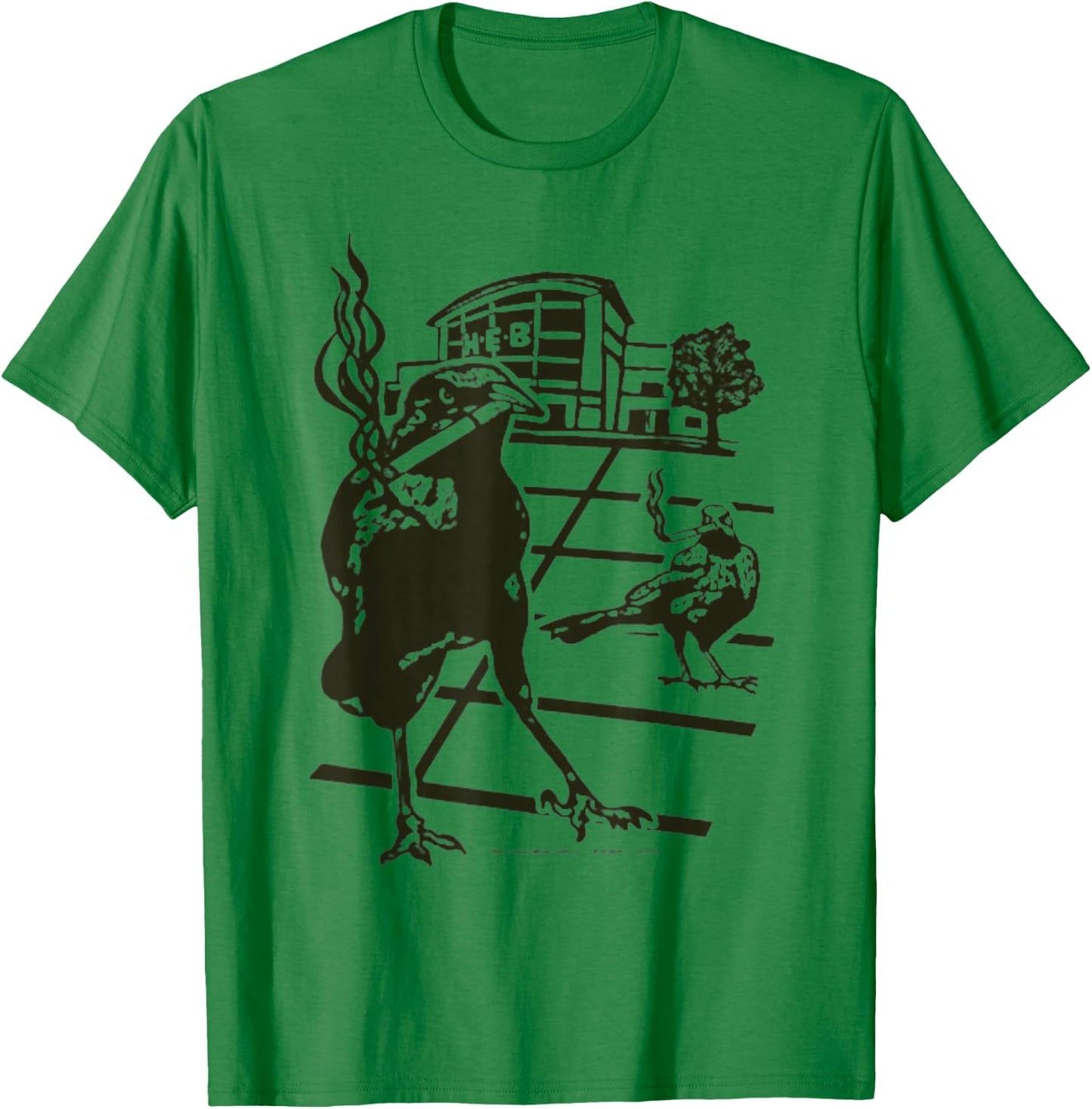 Smoking Grackle Bird T-Shirt - T-Shirt | Irish Green