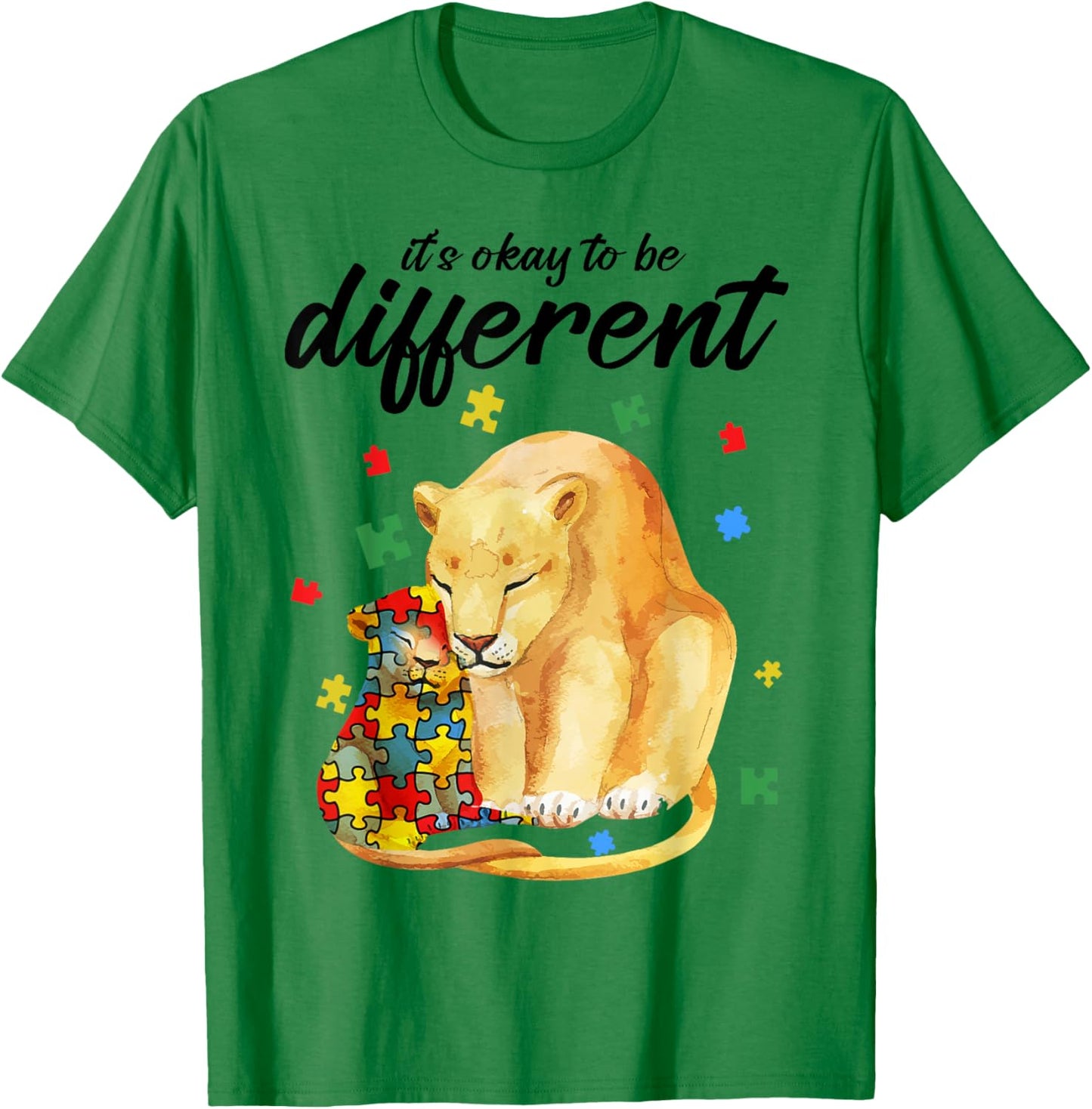 Autism Awareness Shirt Women Ok Be Different Lion Autism Mom T-Shirt - T-Shirt | Irish Green