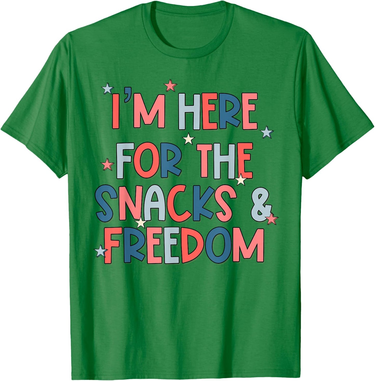 I'm Here For The Snacks And Freedom 4th of July Kid Boy Girl T-Shirt - T-Shirt | Irish Green