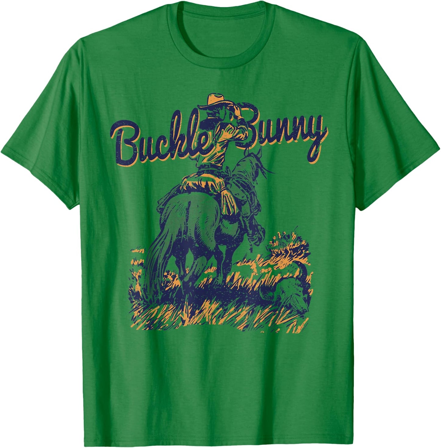 Cowboy Ranch Buckle Bunny Western Cowgirl T-Shirt - T-Shirt | Irish Green