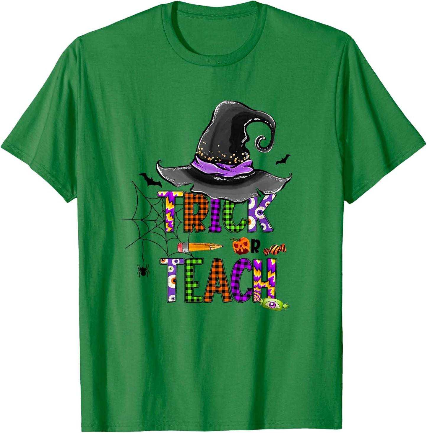 Retro Trick Or Teach Ghost Teacher Halloween Costume T-Shirt - T-Shirt | Irish Green