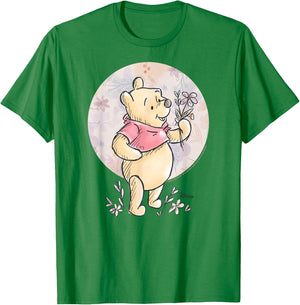 Winnie the Pooh - Floral Circle Pooh T-Shirt - T-Shirt | Irish Green