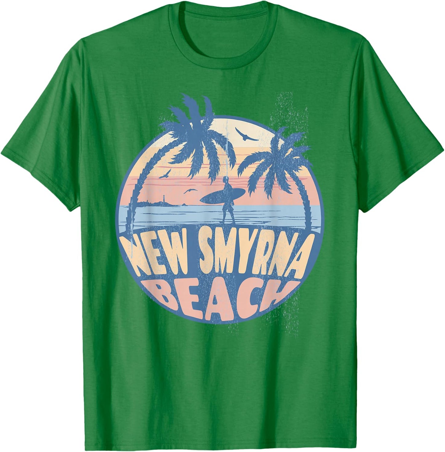 New Smyrna Florida Beach Surf Summer Vacation Vintage T-Shirt - T-Shirt | Irish Green