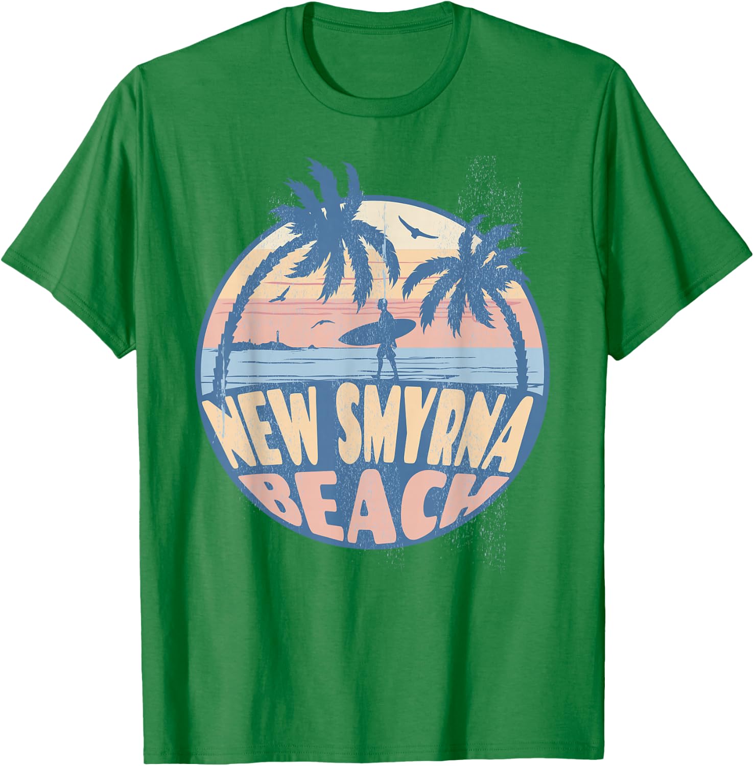 New Smyrna Florida Beach Surf Summer Vacation Vintage T-Shirt - T-Shirt | Irish Green