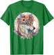 Cute Wolf Flower Crown Boho Aesthetic Animal Lovers T-Shirt - T-Shirt | Irish Green