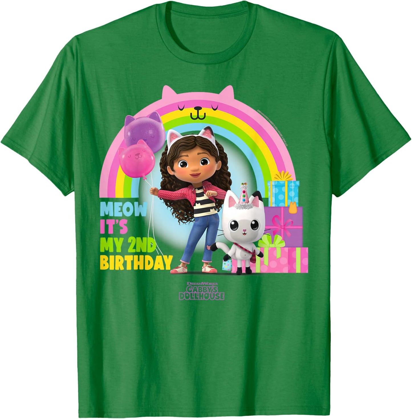 DreamWorks Gabby's Dollhouse 2nd Birthday T-Shirt - T-Shirt | Irish Green