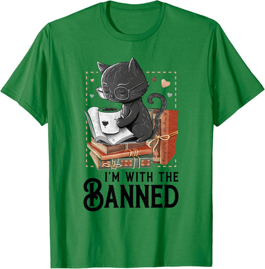 I'm with The Banned Read Banned Books Lover BookWorm T-Shirt - T-Shirt | Irish Green